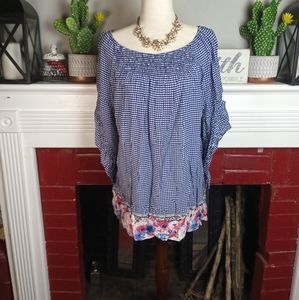 Terra Sky Gingham Blouse